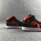 Jordan Air Jordan 1 Mid Red Black Patent Sneakers BQ6472-600