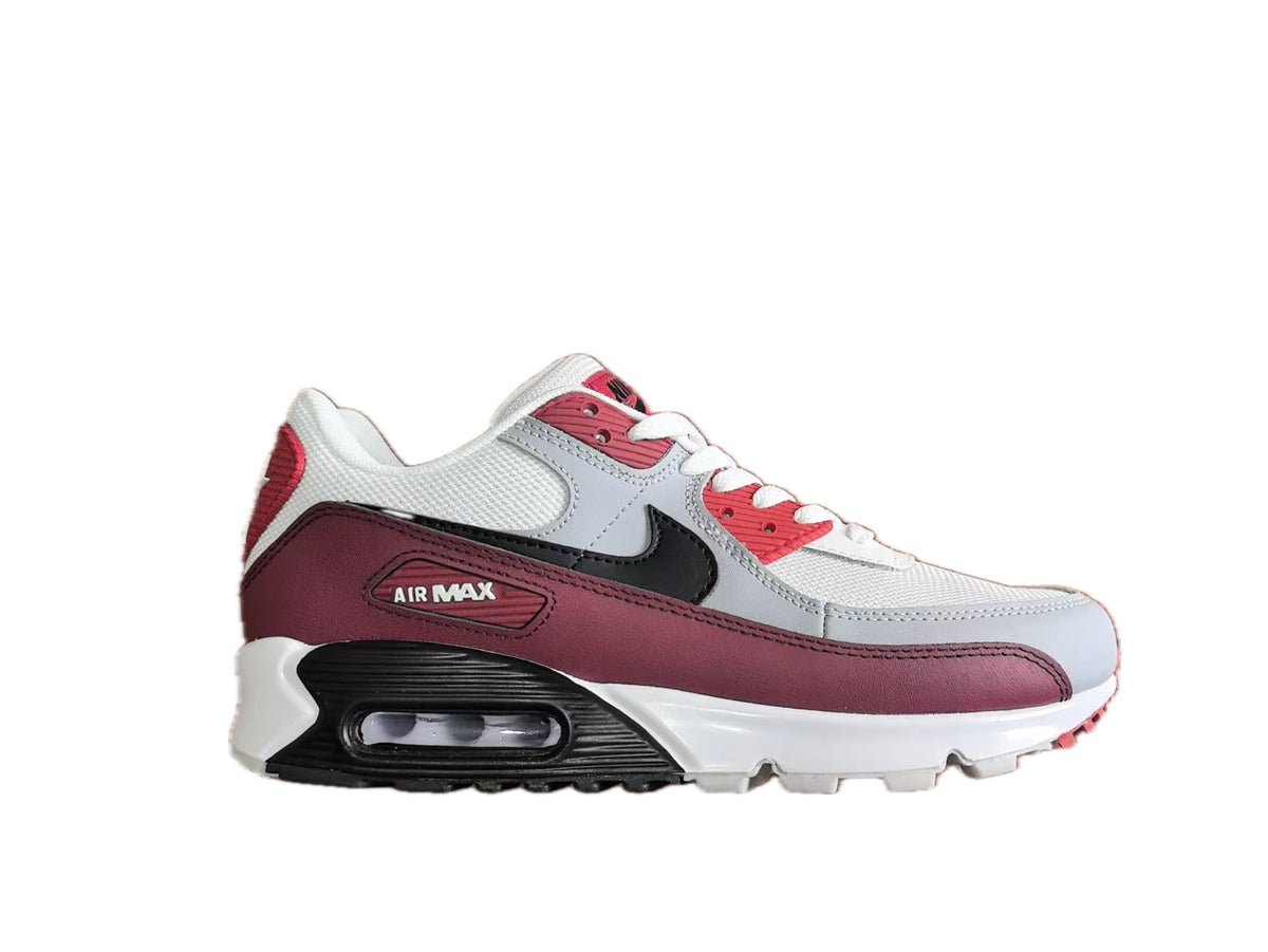 Nike Air Max 90 Sneakers in White, Burgundy and Black