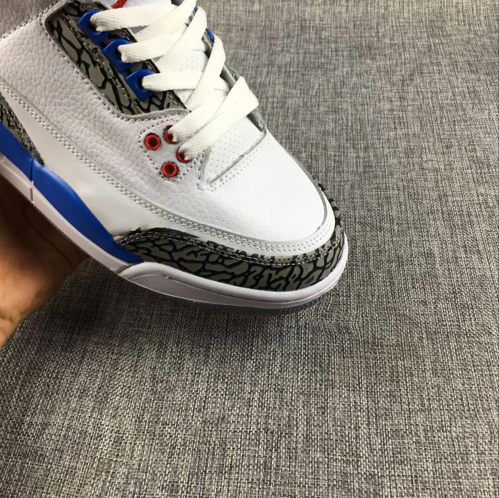 Air Jordan 3 Retro White and Blue Sneakers