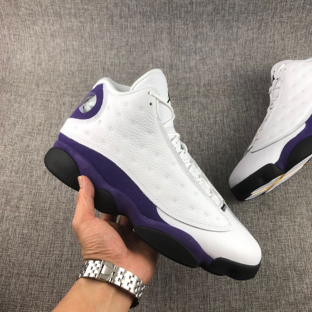 Air Jordan 13 Lakers White and Purple Sneakers