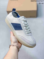 ECCO 2607GXD447A17 White and Blue Perforated Sneakers
