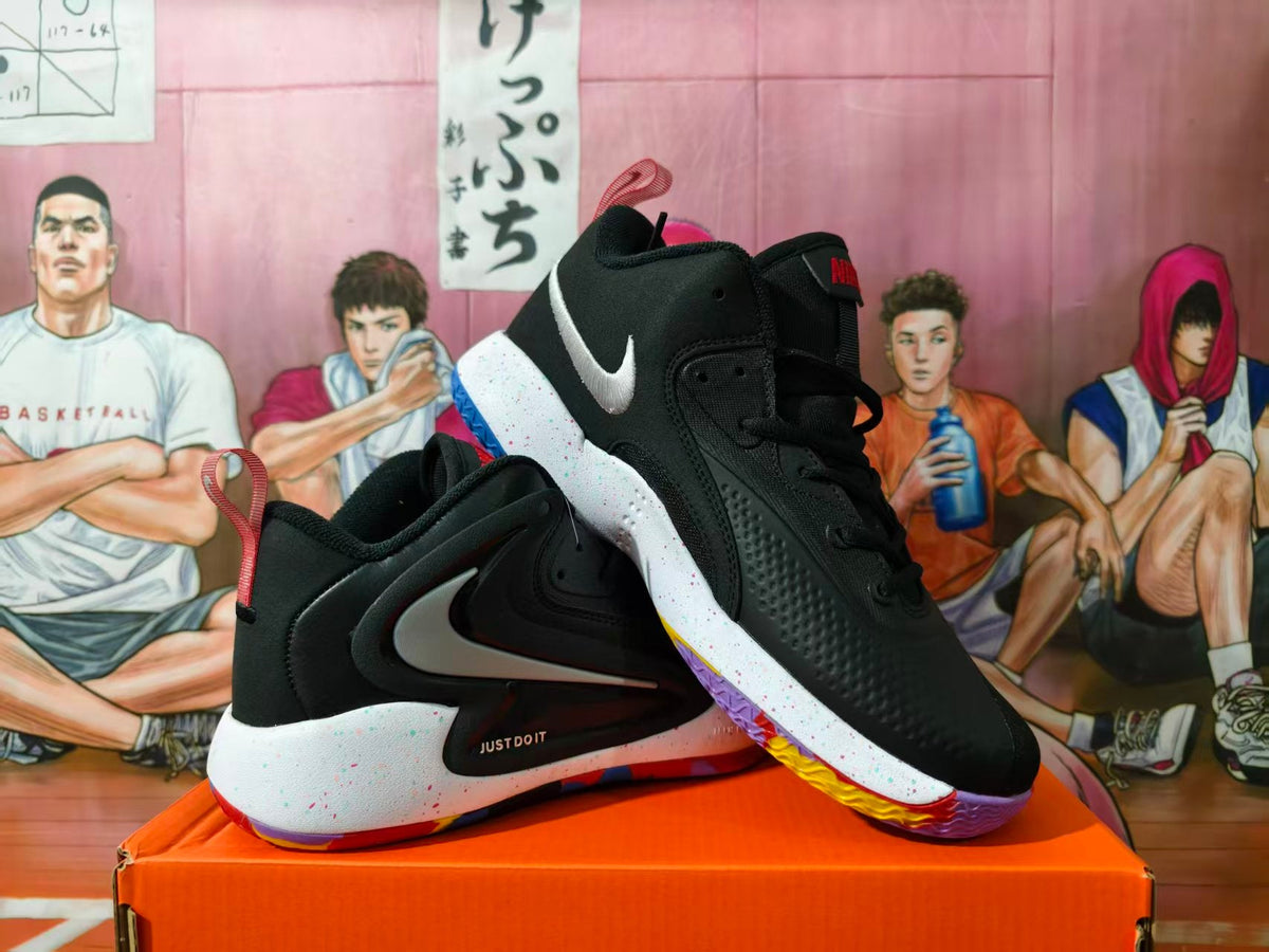 Nike Basketball Shoes Black Multicolor Speckled Sole