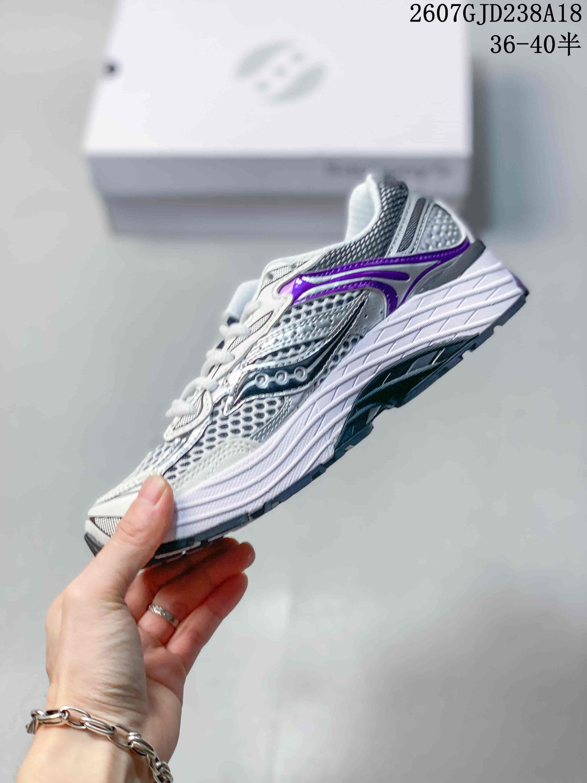 Saucony Progrid Omni 9 Sneakers White Gray Purple