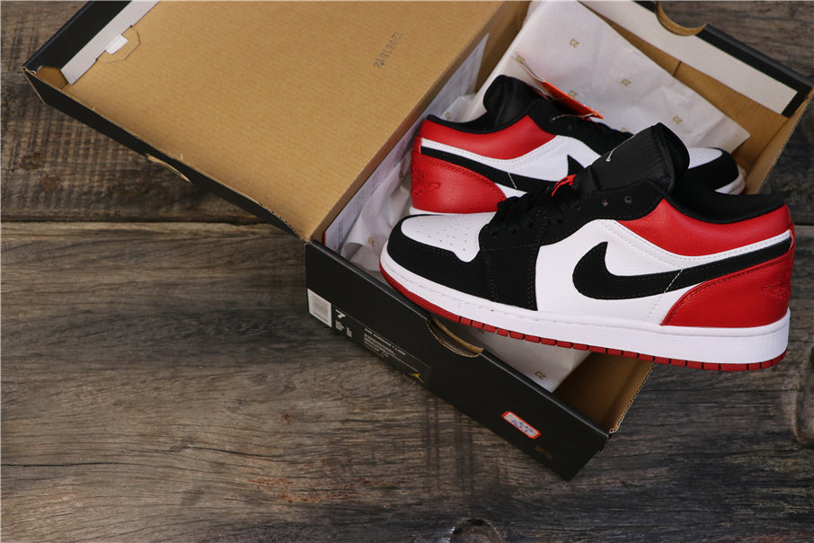 Air Jordan 1 Low Black Toe Sneakers 553558-116