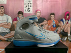 Nike Gray Blue High-Top Basketball Sneakers