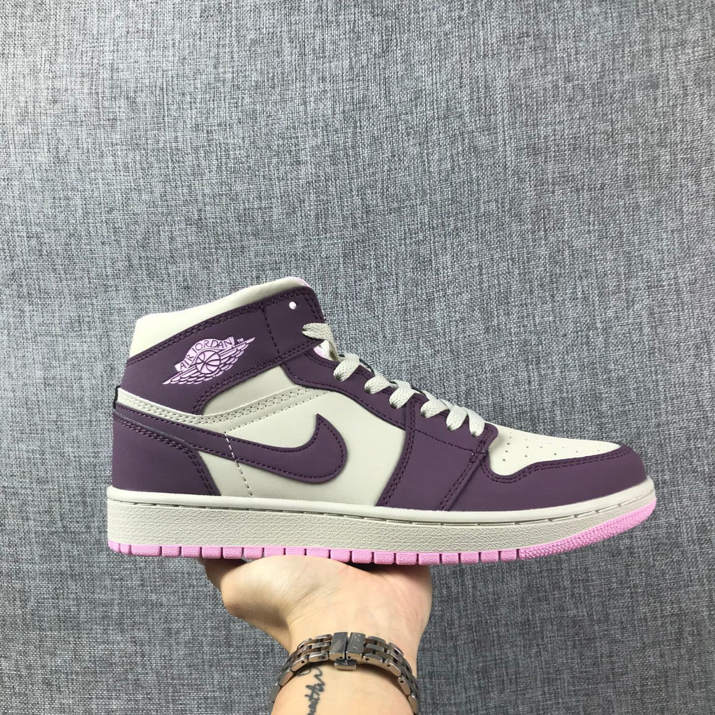 Jordan Air 1 Mid Purple White Pink Sneakers 555112-500