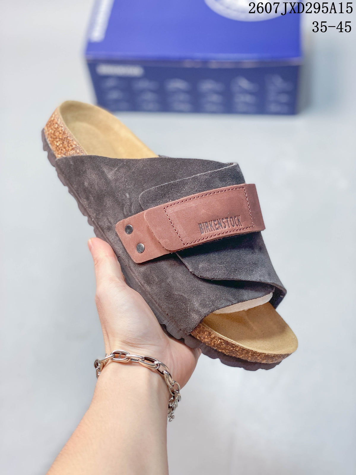 Birkenstock Boston Suede Shearling Sandals Brown