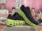 On Running Cloudmonster Sneakers Black and Lime Green