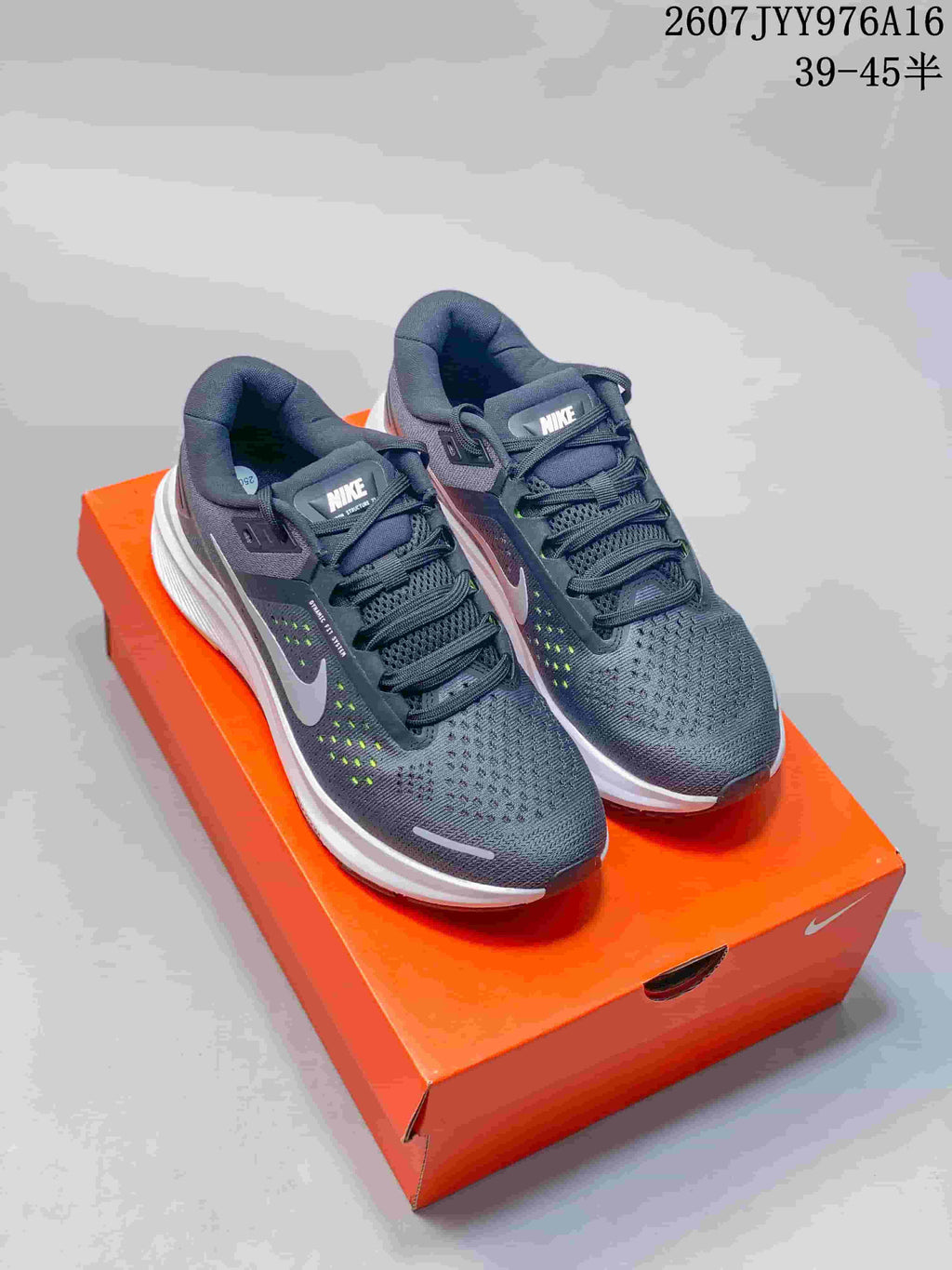 Nike Zoom Structure 23 Men's Running Shoes Dark Gray White JYY976A16