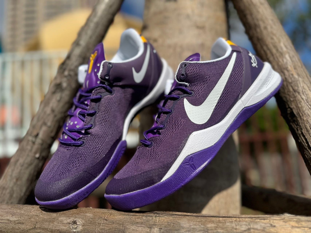 Nike Kobe 8 LSU Away Basketball Shoes, Purple and Gold