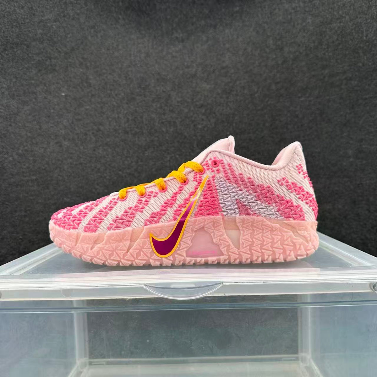 Nike Pink and White Basketball Sneakers