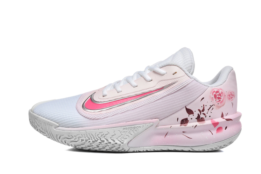 Nike Precision 7 Basketball Shoes in White and Pink