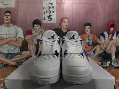 Jordan 4 White Purple Sneakers
