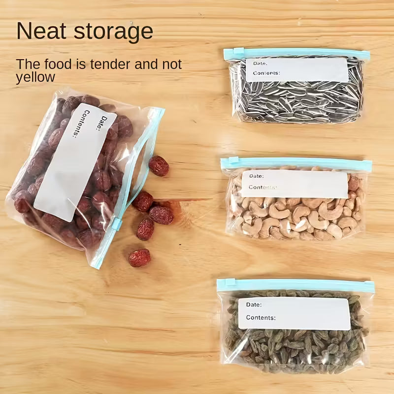 Food Storage Bags 10/20/30pcs – Leakproof Reusable Freezer Bags for Fresh Produce, Fruits, Vegetables, Grains & Meat – Food Grade Airtight Seal Kitchen Bags