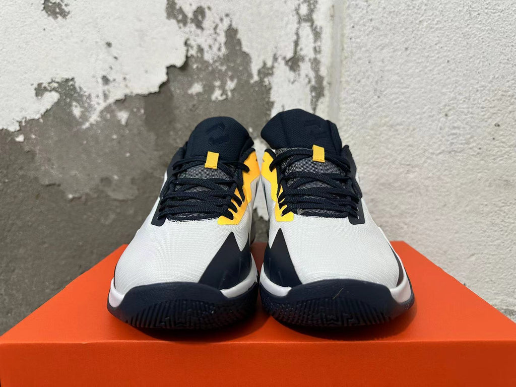 Nike Basketball Shoes, White, Navy and Yellow