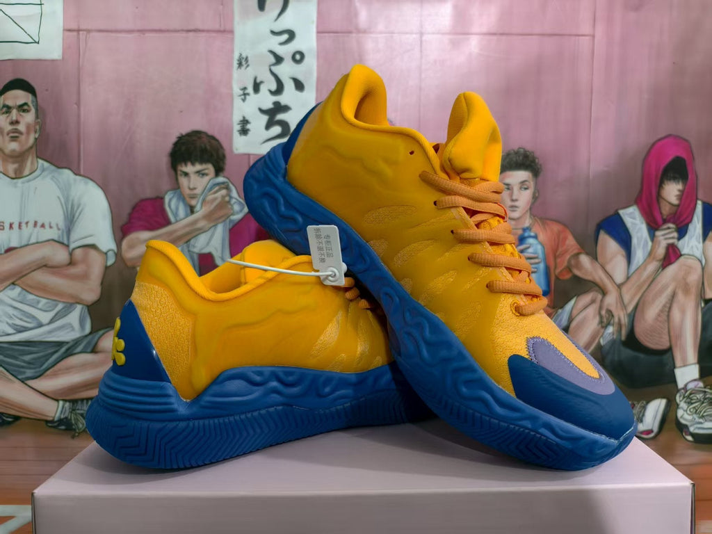 Yellow and Blue Basketball Sneakers
