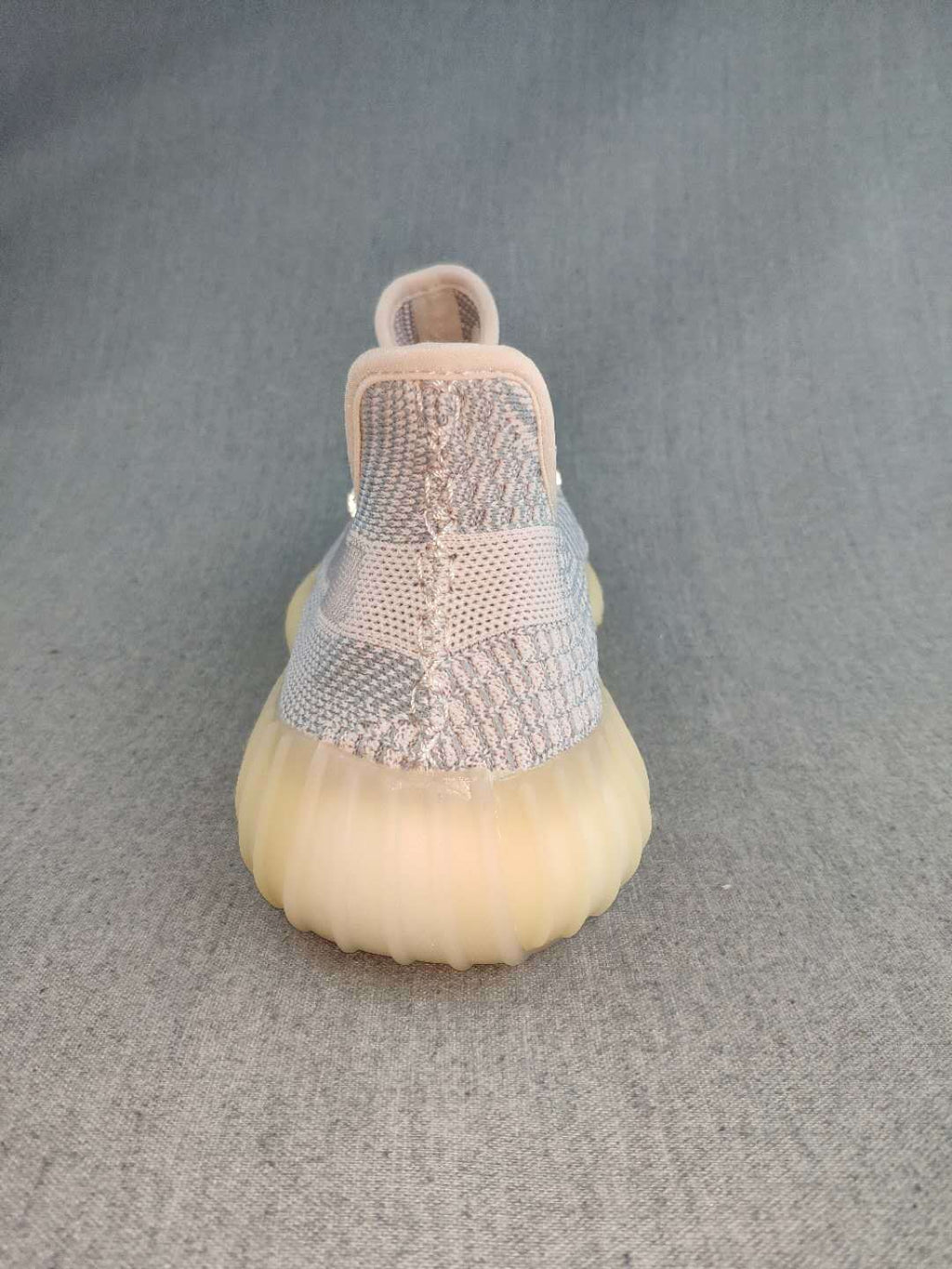 Yeezy 350 V2 Knit Sneakers Grey Pink Gum Sole