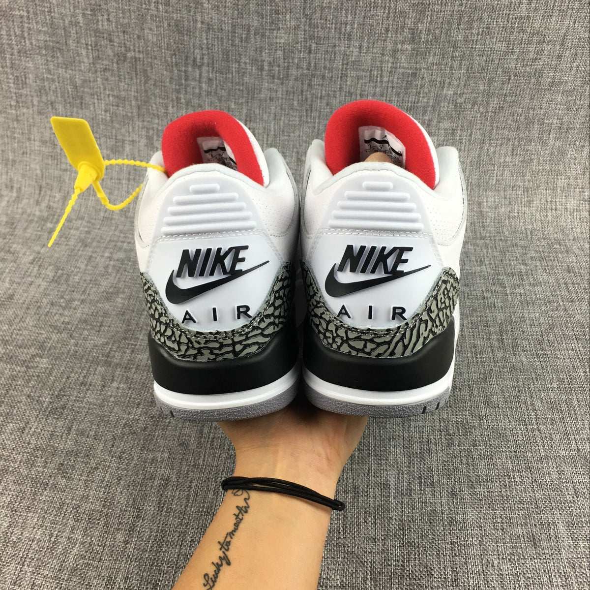 Jordan 3 White Cement Sneakers in White and Grey