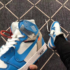 Jordan Air Jordan 1 Blue and White High-Top Sneakers