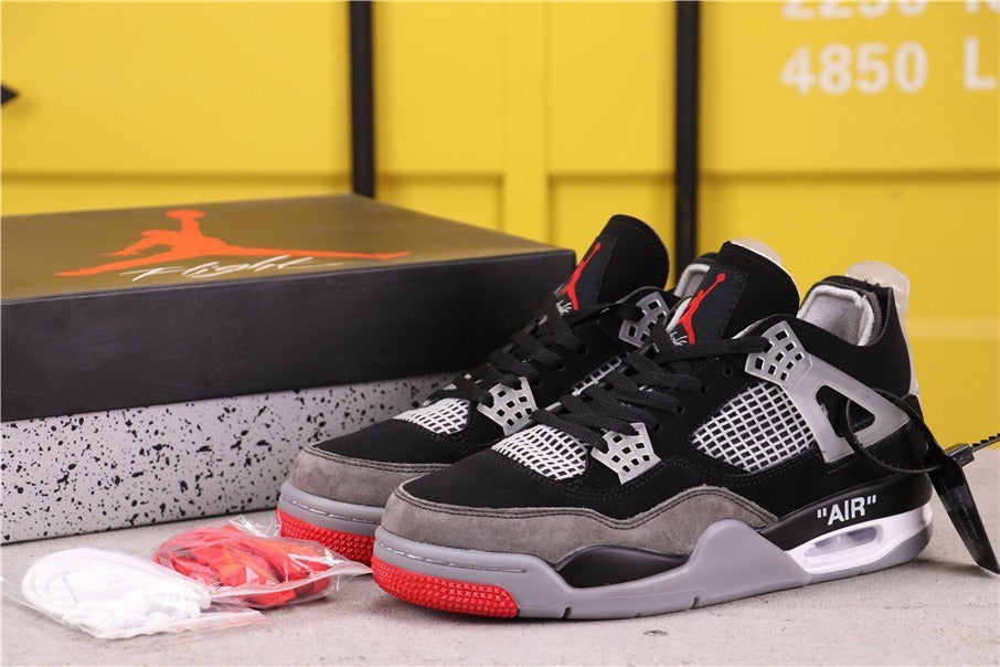 Jordan Air Jordan 4 Black Gray Red Sneakers AQ9129-412