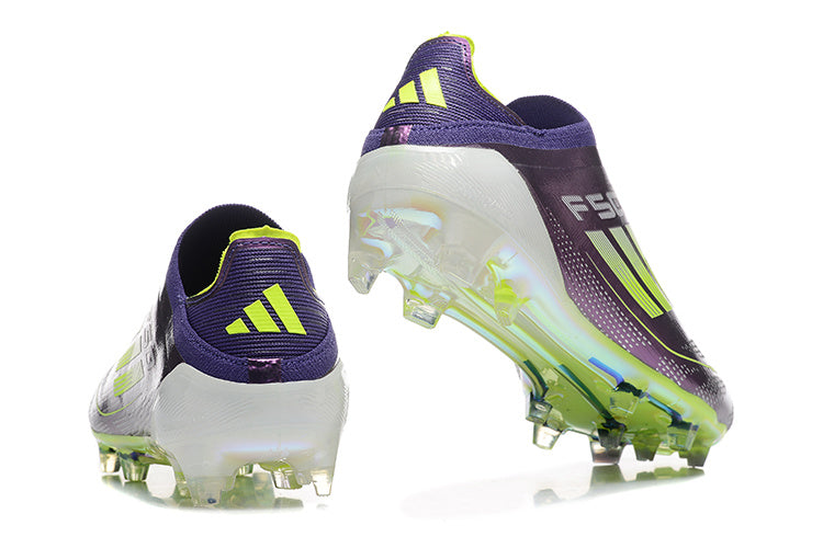 adidas F50 Laceless Firm Ground Soccer Cleats Purple Lime