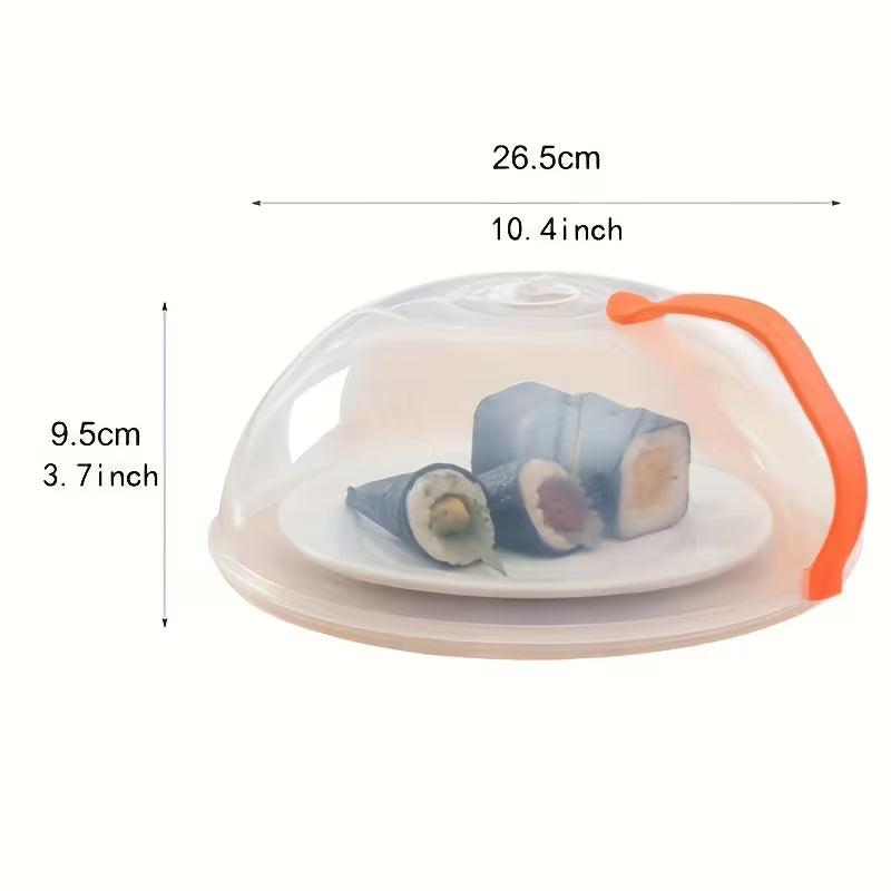 1pc Clear Microwave Splatter Cover Reusable Airtight Food Lid