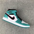 Jordan 1 Mid South Coast Teal White Sneakers 852542-306