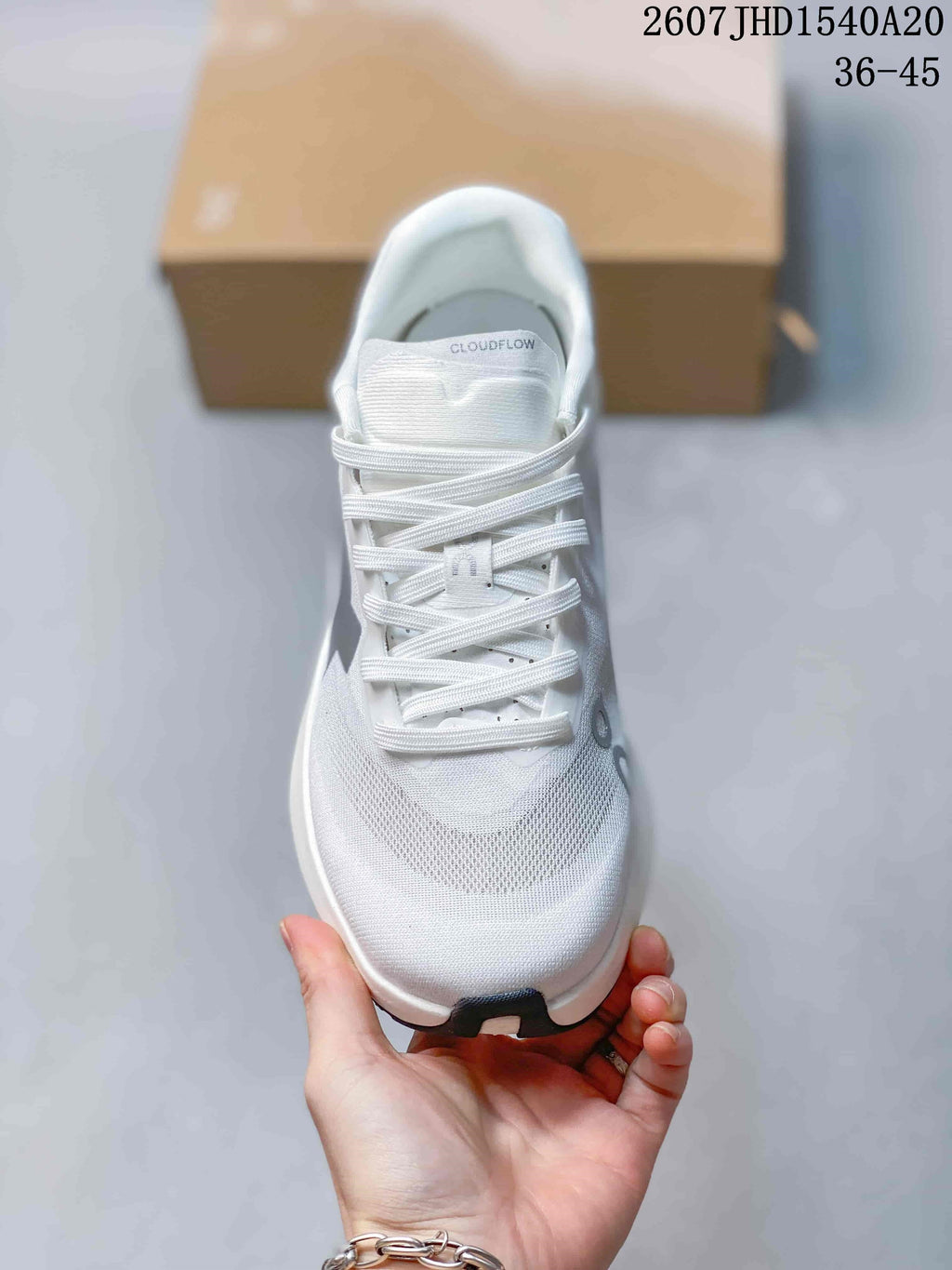 On Cloudmonster 3 Hyper White Gray Running Sneakers