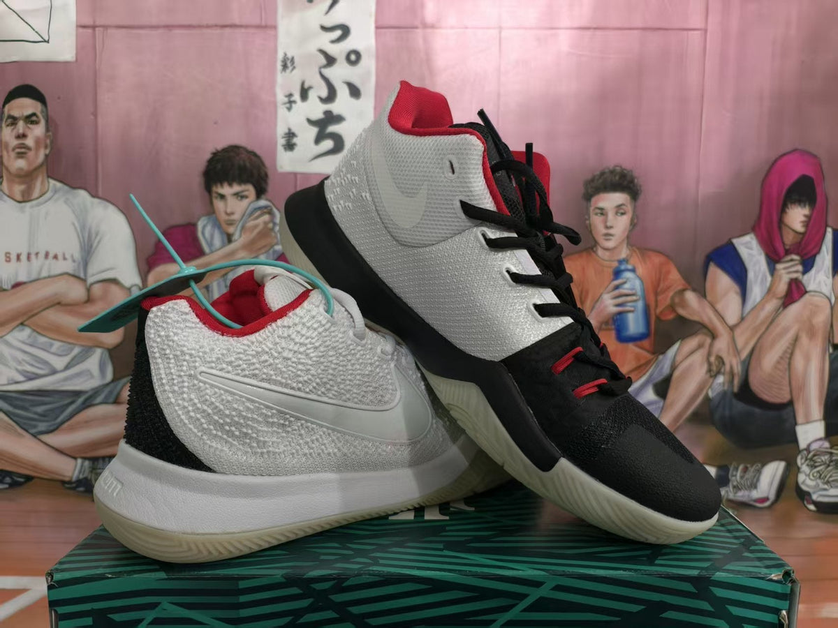 Nike Zoom White Black Mismatched Basketball Sneakers