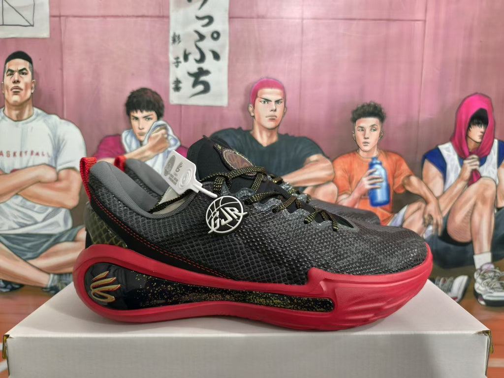 Curry Basketball Sneakers Black Red Snake Year Design