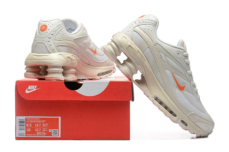 Nike Shox Ride 2 White and Orange Sneakers
