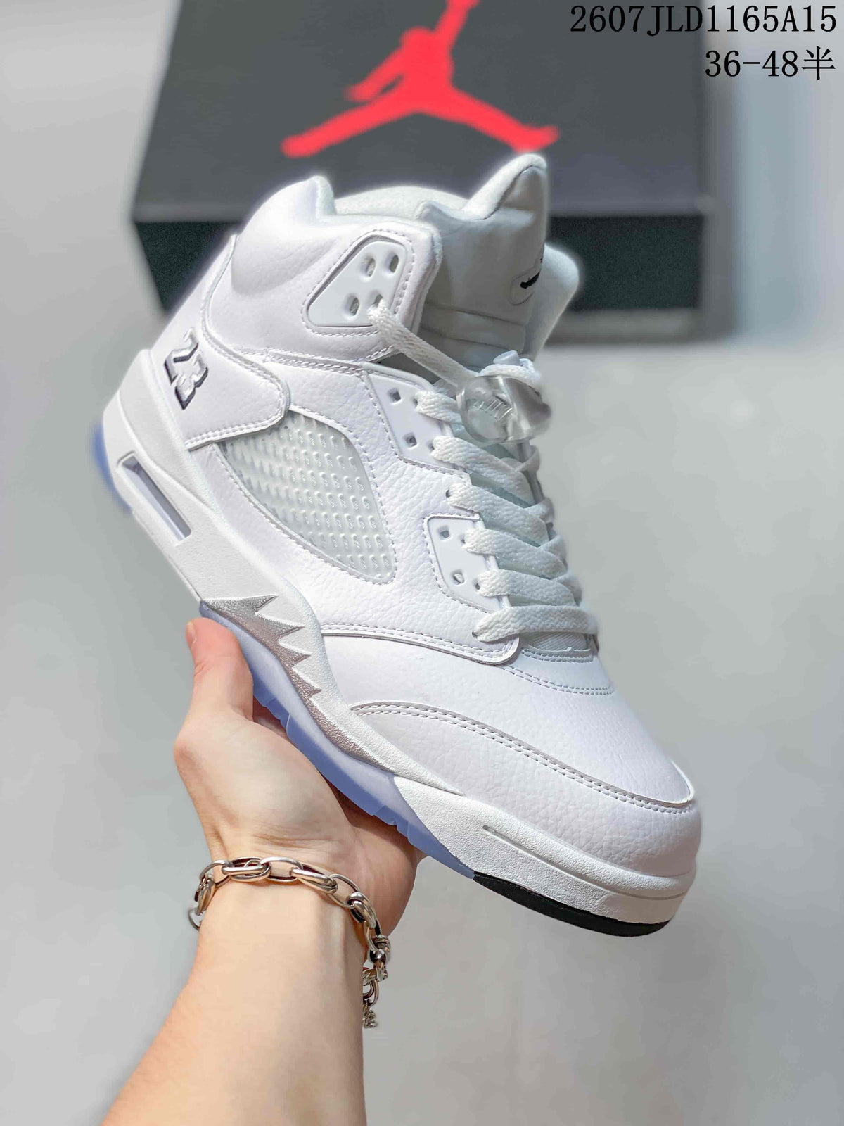 Jordan Air Jordan 5 Retro OG White Metallic High-Top Sneakers