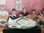 White and Black Low-Top Sneakers