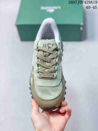 Lacoste Low-Top Lace-Up Sneakers in Green and Khaki
