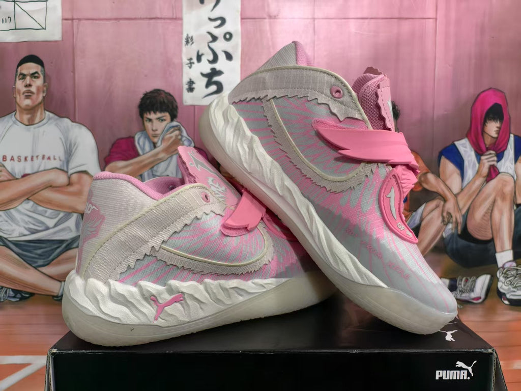 Puma Melo Basketball Shoes Silver Pink
