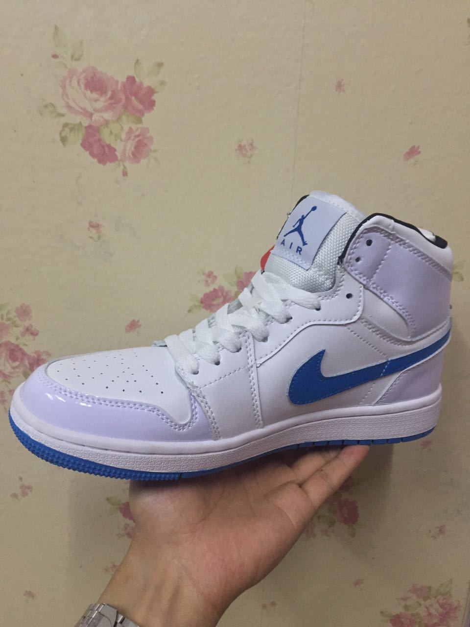 Jordan 1 High Sneakers White and Legend Blue