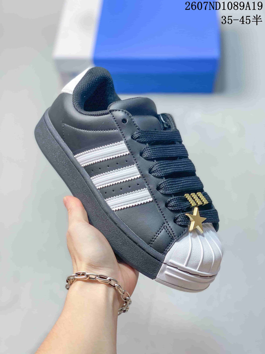 adidas Superstar Shell-Toe Sneakers Black and White