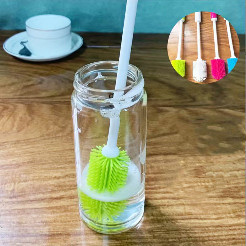 Silicone Cup Brush Long Handle 360 Degree Rotating Cleaner