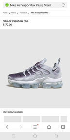 Nike Air VaporMax Plus Sneakers Grey Black White
