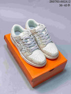Nike SB Dunk Low Monogram Print Sneakers White Beige