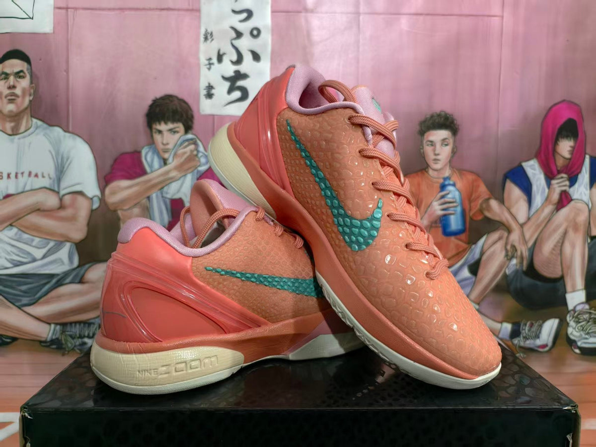Nike Kobe 6 Basketball Shoes in Coral and Teal