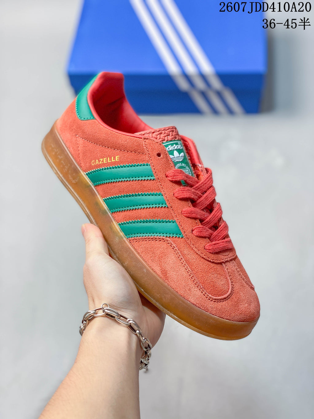 adidas Gazelle Sneakers Coral Green Gum Sole