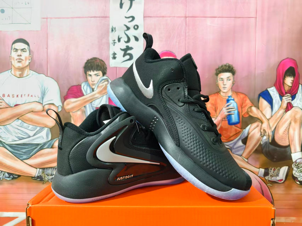 Nike Zoom Basketball Shoes Black Silver