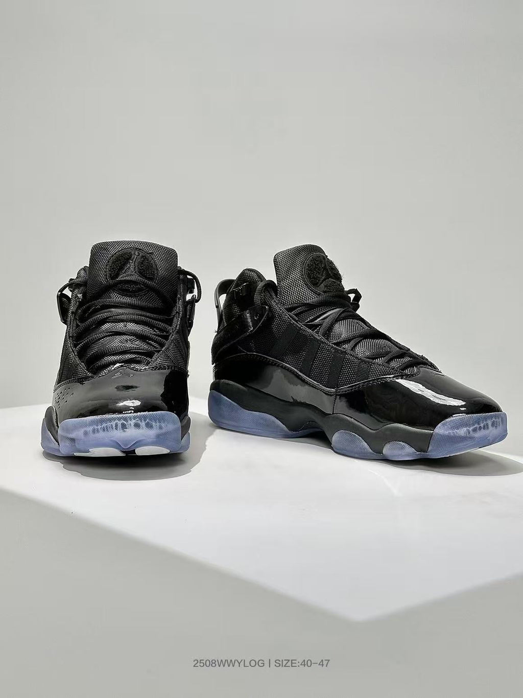 Jordan 6 Black High-Top Sneakers with Translucent Outsole