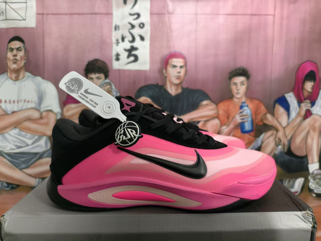 Nike Black and Pink Basketball Sneakers
