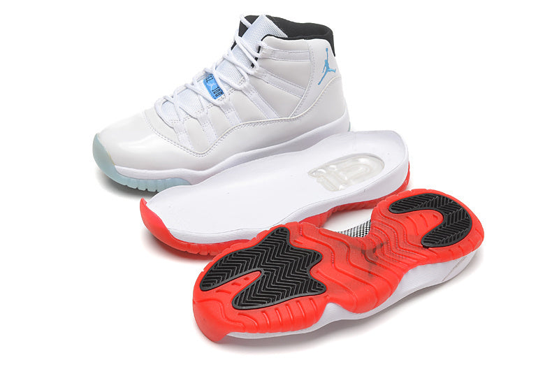 Jordan Air Jordan 11 Retro High-Top Sneakers White and Blue
