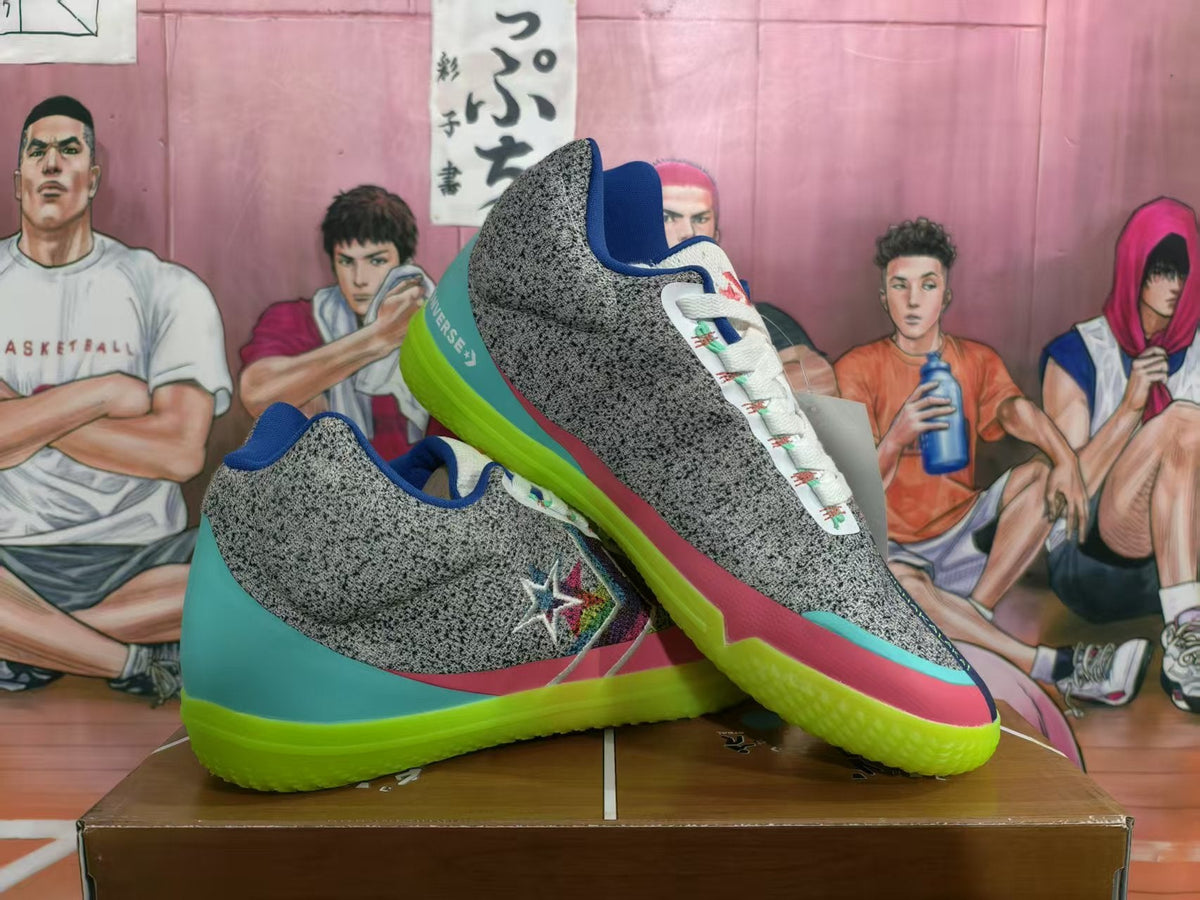 Converse Floral Print Basketball Sneakers Grey Multicolor