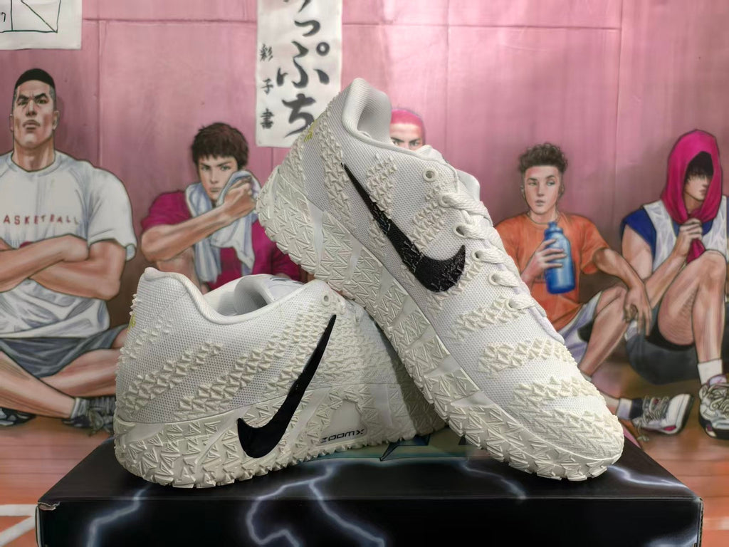 Nike White Basketball Sneakers with Black Swoosh