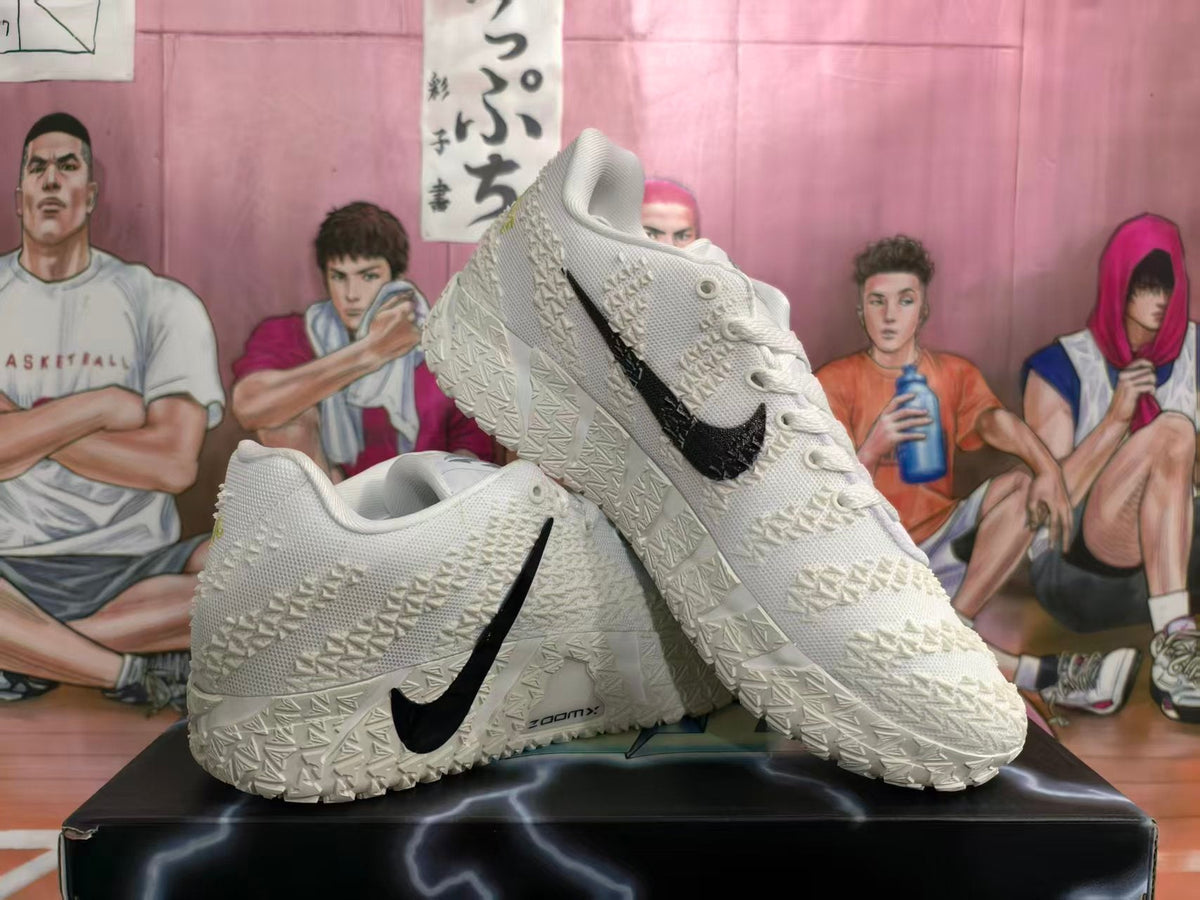 Nike White Basketball Sneakers with Black Swoosh