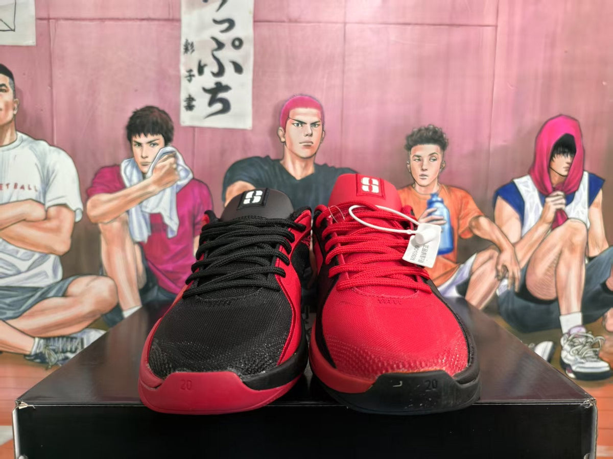 Nike Red and Black Basketball Sneakers